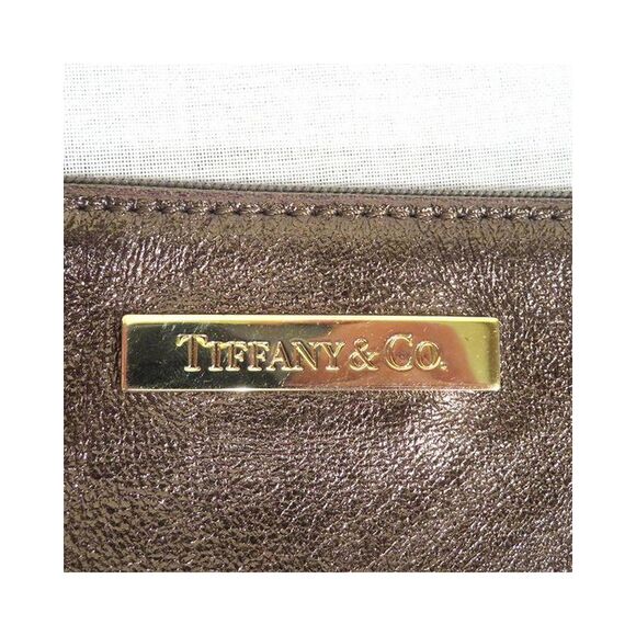 Pre Loved Tiffany & Co Tiffany  Co Metallic Leather Tote Bag with Matching Pouch - Picture 5 of 8